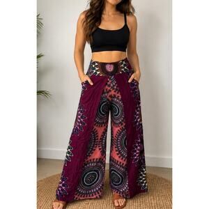 Boho Mandala Wide-Leg Pants